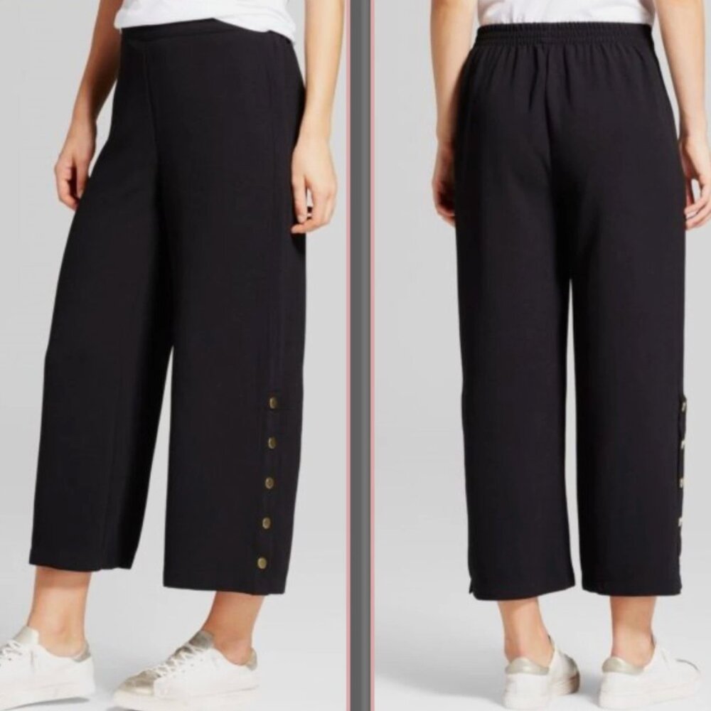 Who What Wear Button-Adorned Wide Leg Palazzo Pant Size Small